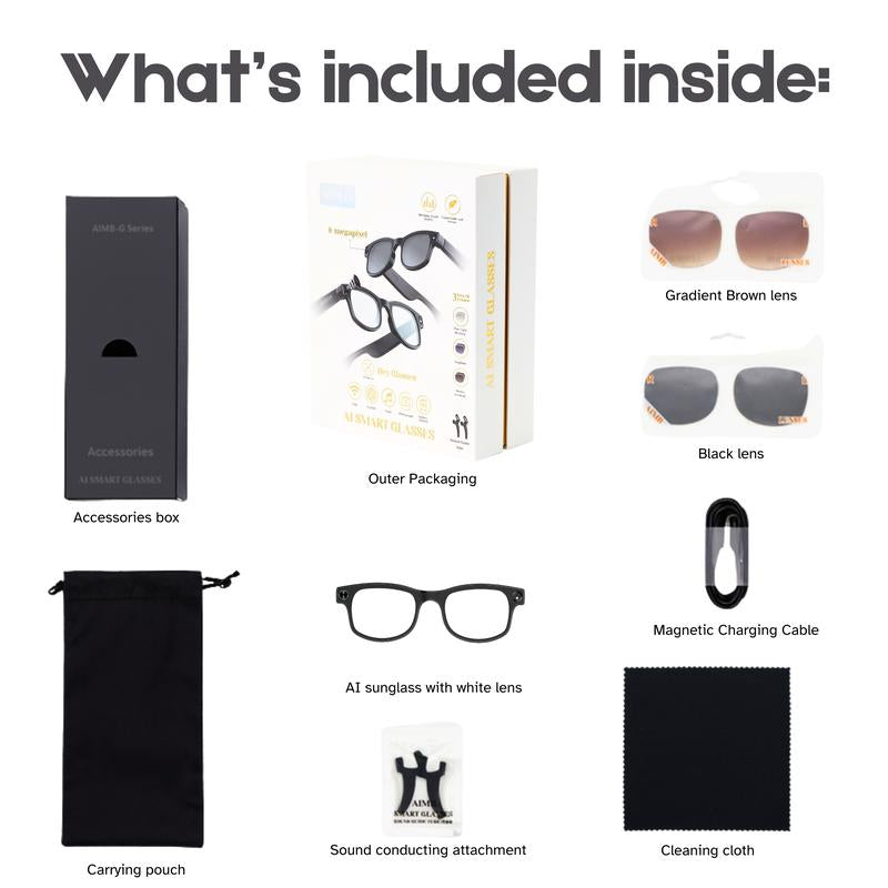 AI Smart Glasses 8MP HD Camera