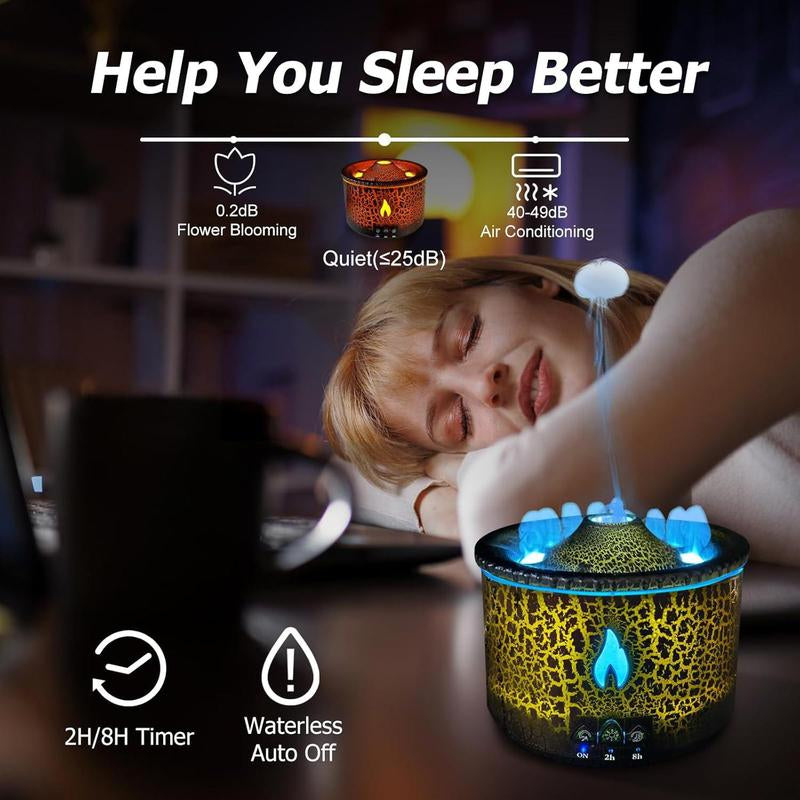 Portable Aroma Diffuser, Colorful Flame Fireplace Aroma Diffuser