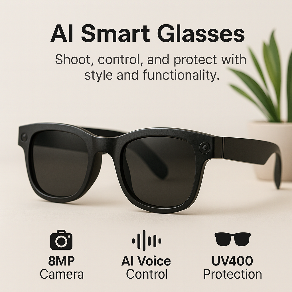 AI Smart Glasses 8MP HD Camera