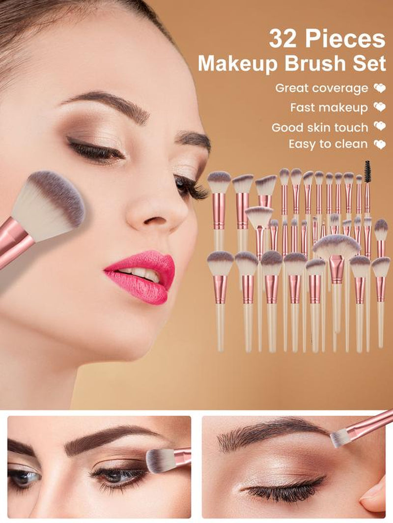 53PCS Makeup Tools Set, Waterproof Zipper Cosmetic Bag