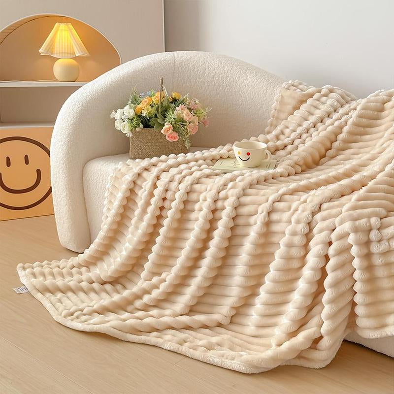 Super Soft 3D Ribbed Flannel Blanket