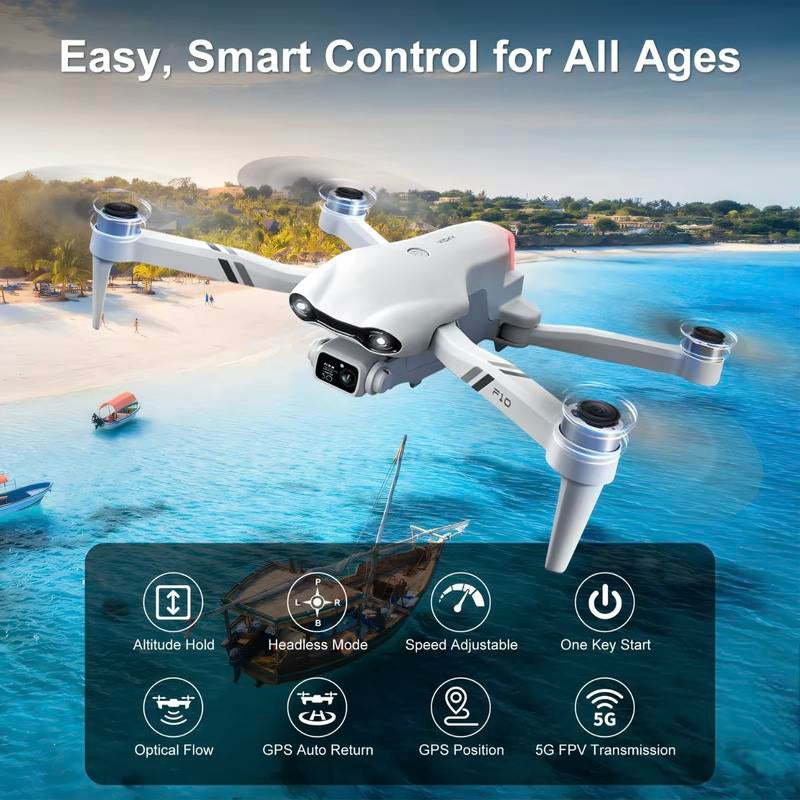 Aerial Drone 2025 F10 Pro with 4K UHD EIS Camera GPS 