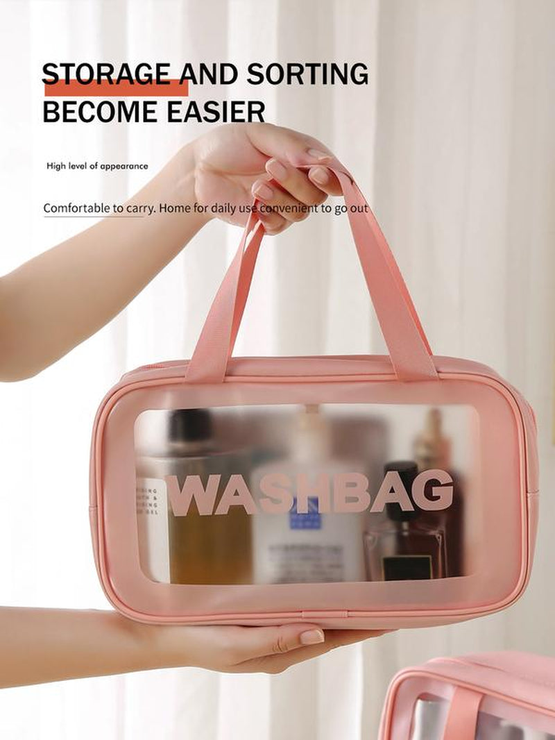 53PCS Makeup Tools Set, Waterproof Zipper Cosmetic Bag