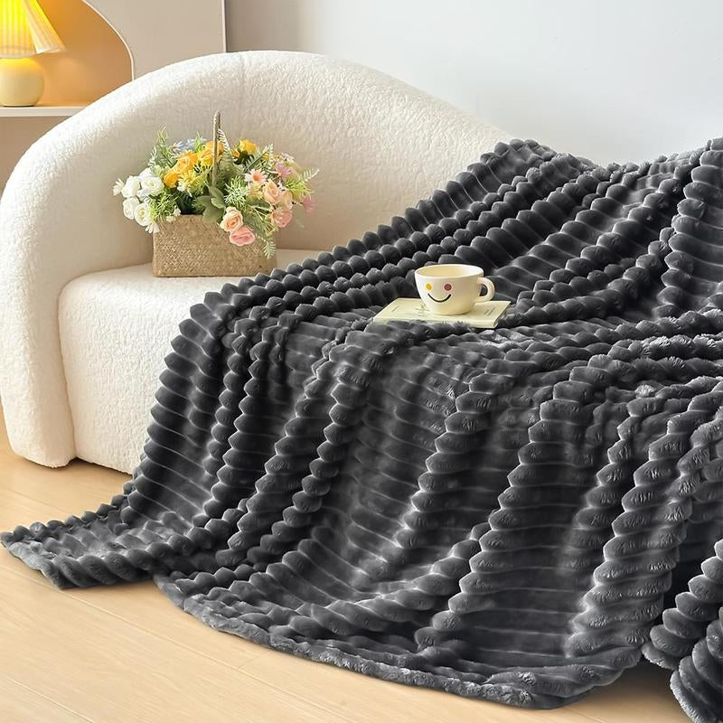 Super Soft 3D Ribbed Flannel Blanket